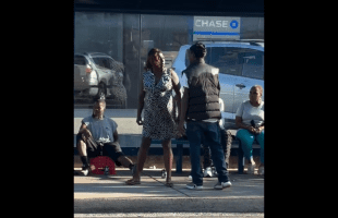 Dude Gets Pushed Down After He Tried To Make A Woman That Didn’t Like Him Sit In His Lap