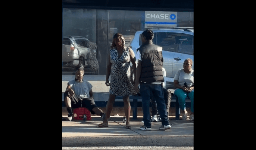 Dude Gets Pushed Down After He Tried To Make A Woman That Didn’t Like Him Sit In His Lap