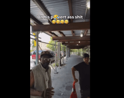 Old Guy Gets Caught Being Creepy To A Man Little Homie And Gets His Face Pushed Back