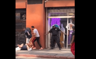 Security Guard Refuse To Help A Guy That Was Getting Jumped Right In Front Of Him