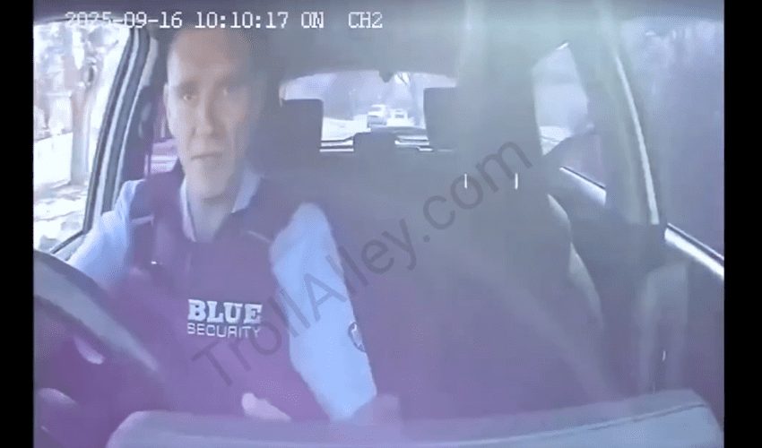 Security Guard Was Taking His Job Too Serious And Tried To Pull Over A Car After He Seen Them Committing A Crime And This Happened