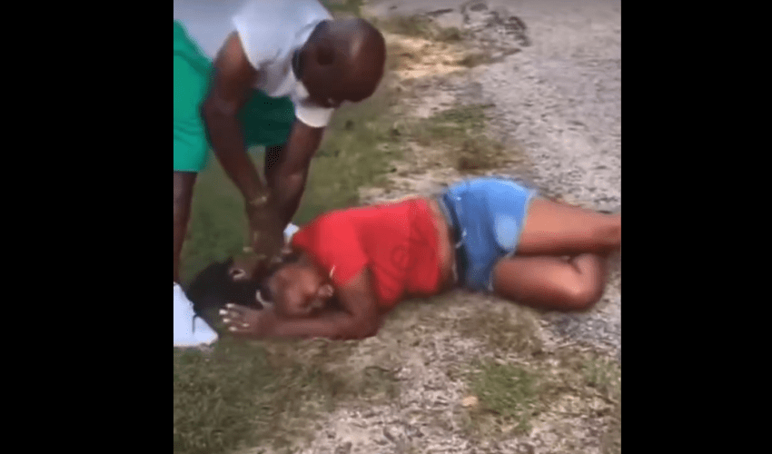 Side Chick Pulled Up To A Married Man House And Got Beaten By Him After She Thought He Was Gonna Be On Her Side