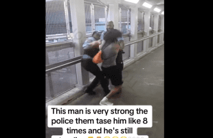 Two Weak Police Officers Couldn’t Take Down One Man After Tasing Him 8 Times