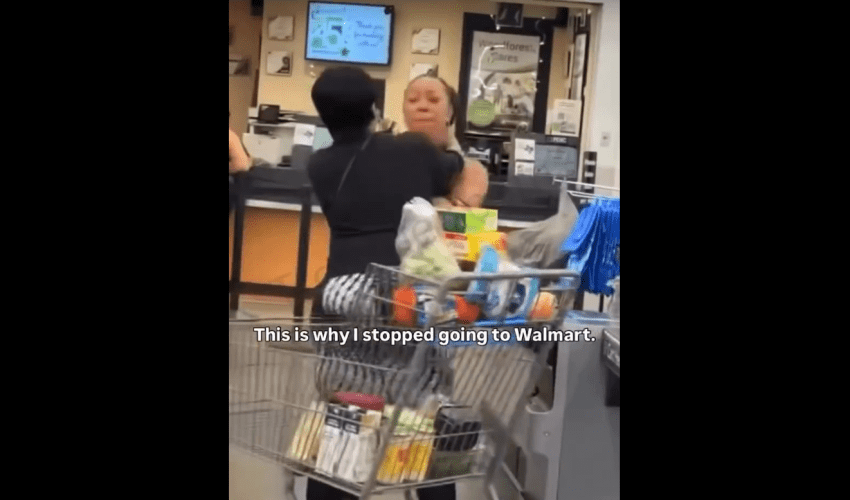 Grandma Put Hands On A Young Girl For Pushing Her Out The Way At Walmart