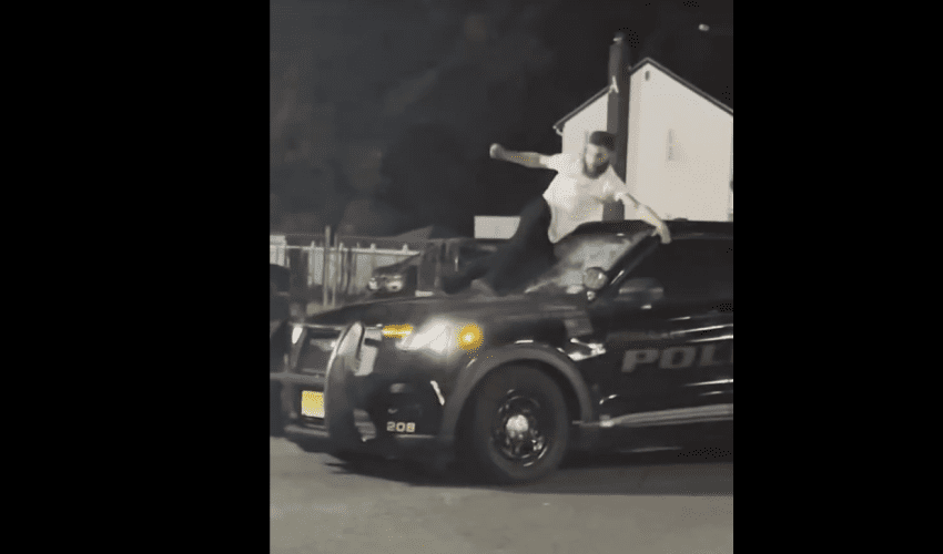 Guy Breaks Police Window And Tried To Steal Their Patrol Car While They Were In it
