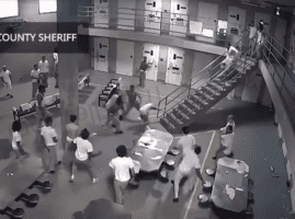 Big Brawl Breaks Out In Prison Between Black Men And Mexicans.