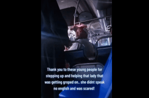 Dude Gets Kicked Off The Bus By Some Young Girls After He Was Caught Touching A Woman That Couldn’t Speak English