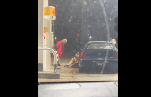 Woman Had To Wake Her Husband Up By Doing This After He Got Too High At The Gas Station