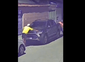 Dude Gets Chased Around The Car By His Opps After They Tried To Finish Him Off But They Couldn’t Catch Him