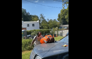 Candy Lady Handles A Man After He Came On Her Porch Eating Her Items Without Paying