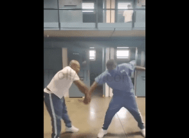 Inmate Shows Another Inmate How To Defend Himself If A Person Tries To Poke Him In Prison