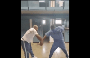 Inmate Shows Another Inmate How To Defend Himself If A Person Tries To Poke Him In Prison