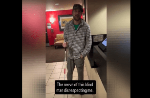 Blind Man Disrespects Man For No Reason After He Claim That He Woke Him Up In A Public Hotel