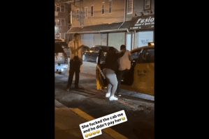 Woman Tried To Snatch Cab Driver Out His Car After He Ran Off On Her Services In The Hood