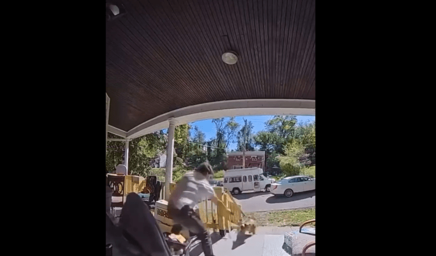 Dude Used A Strap On A Dog That Was Chasing Him