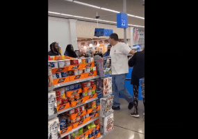 Walmart Customer Was Fed Up After Another Customer Cut Him In Line And He Handled It Himself After He Kept Talking Crazy