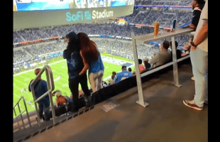 Woman Caught Doing This To Her Boyfriend At Football Game