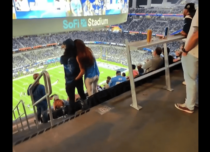 Woman Caught Doing This To Her Boyfriend At Football Game