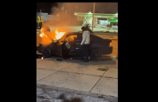 Dude Walks Back To Burning Car To Save A Woman