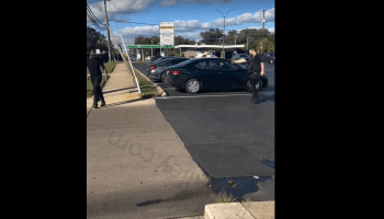 Security Guard Crashed Out On His Job After Using His Strap To Scare Off A Guy That Was Playing With Him