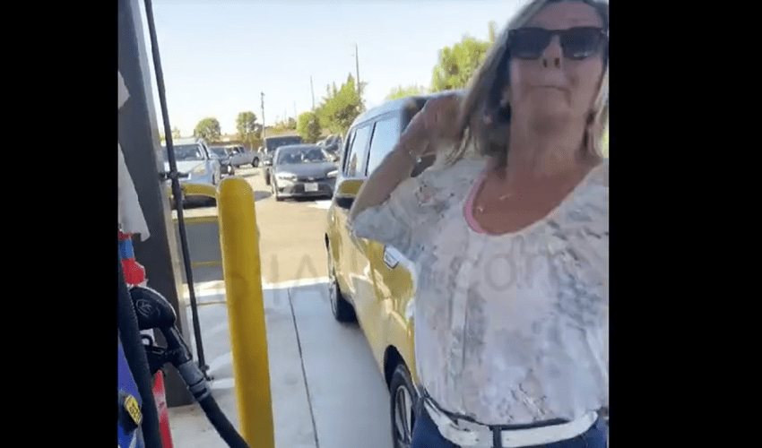 Delusional Woman Gets Mad After A Woman Wouldn’t Move Her Car At The Gas Station And Said She Happy Trump Is Back In Office For Her Kind