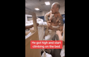 Inmate Gets Too High In Prison And Tried To Climb Up Other Inmates Bed