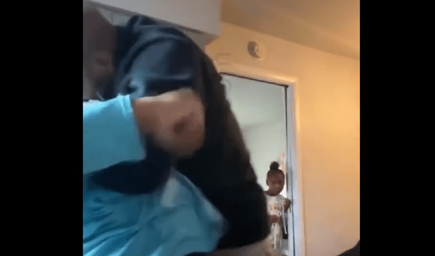 Mother And Father Gets Into A Scuffle In Front Of Their Daughter During A Argument