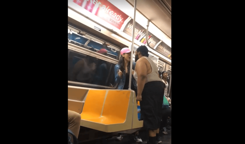 Woman Gets Pressed On The Subway By A Man After She Put Her Hands On Him