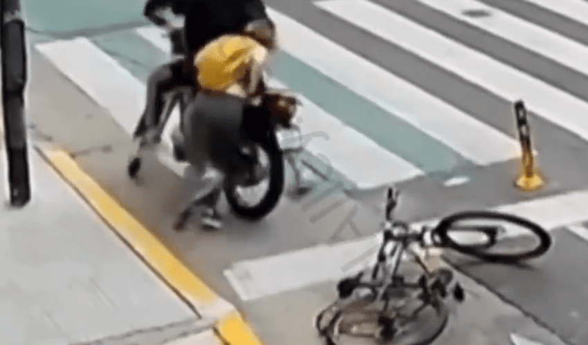 Woman Jumps On Robbers Motorcycle After They Tried To Take Her Unlocked Phone
