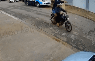 Man On A Motorcycle Gets Instant Karma While Doing A Drive By