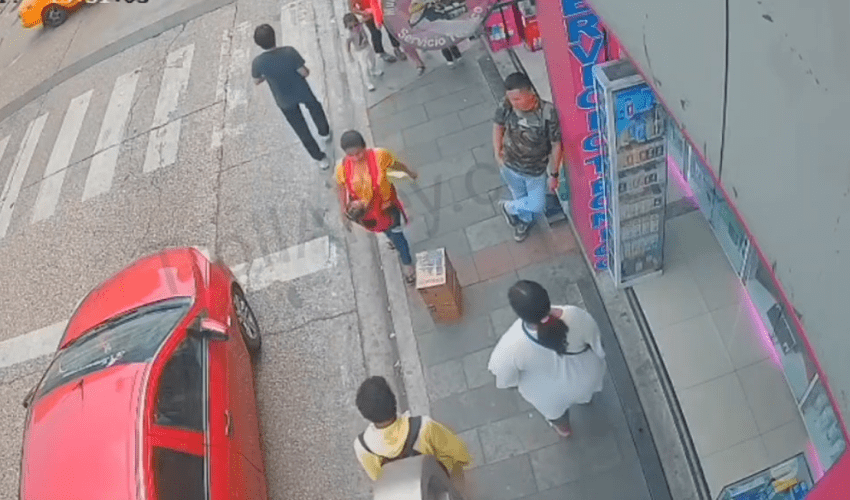 Wrong Place At The Wrong Time For A Mother With Her Newborn Child That Was Casually Walking