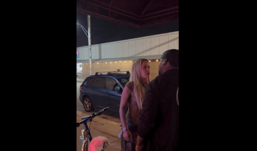 Woman Does Imaginary Punches In A Man Face After She Was Told She Was Getting Knocked Out, If She Put Hands On Him Again