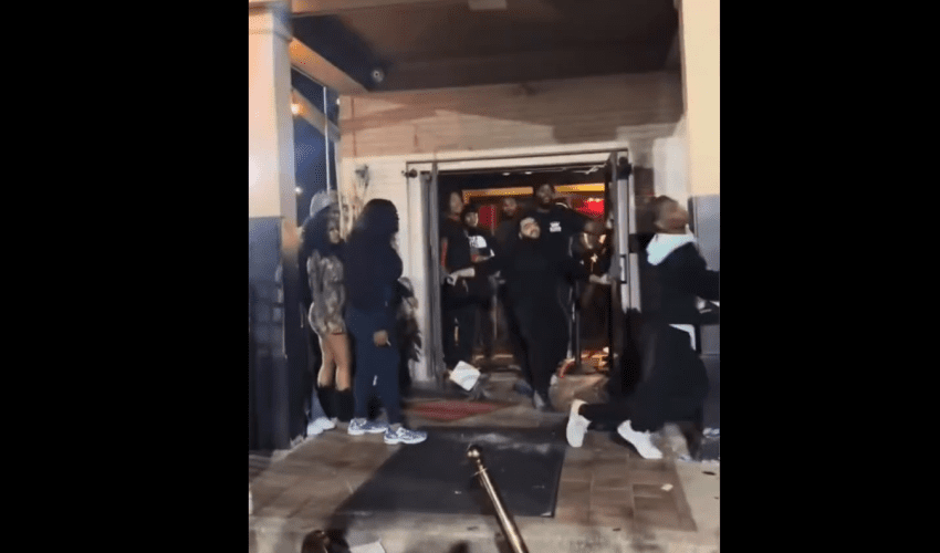 Dude Tried To Show Out In Front Of Some Girls By Breaking Into The Club But Didn’t Know Security Was Behind The Door