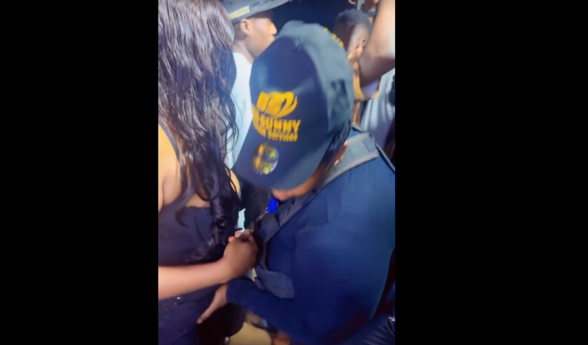 Female Security Guard In Africa Checking Every Part Of A Woman Before She Let Them In