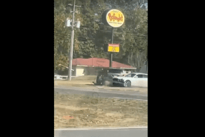 Woman Gets Caught By Police Ramming Her Boyfriend Car In Traffic And Instantly Gets Arrested