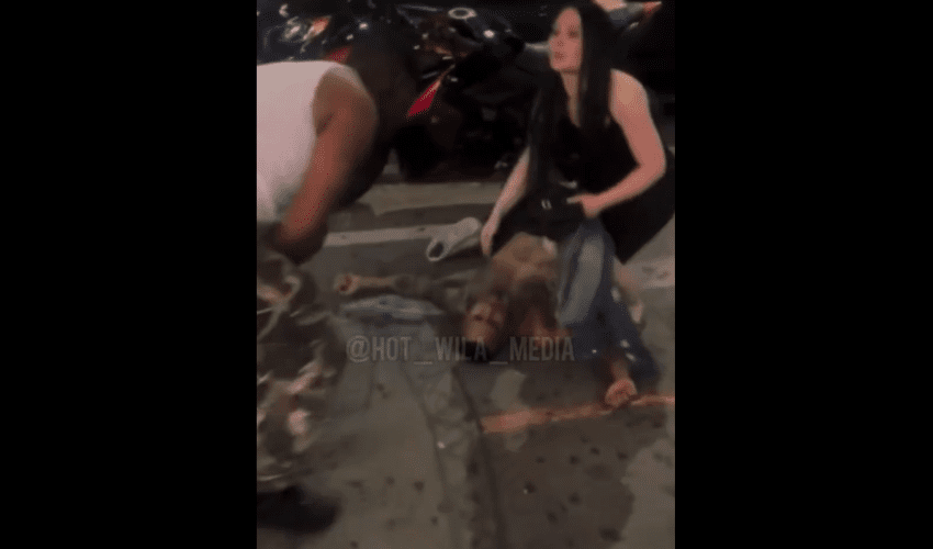 Woman Stays By Her Boyfriend Side After He Got Slept By A Man For Trying To Show Out In Front Of His Girlfriend