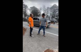 Dude Up Strap On A Guy That Kept Getting In His Face During A Wreck