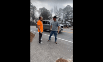 Dude Up Strap On A Guy That Kept Getting In His Face During A Wreck