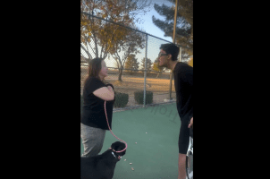 Karen Should Of Just Left But She Kept Harassing Some Young Guys Playing Tennis