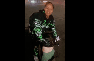 Stud Saves Her Drunk Midget Girlfriend After She Chose Up And Gave Dude Access To Control Her On The Blade