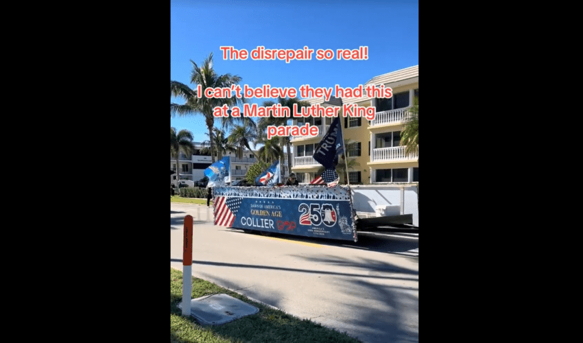 Woman Gets Mad After Trump Supporters Came Thru The Martin Luther King Parade With Trump Flags