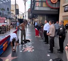 50 Year Old Man Check Multiple Security Guards After They Kept Disrespecting Him The Walk Of Fame