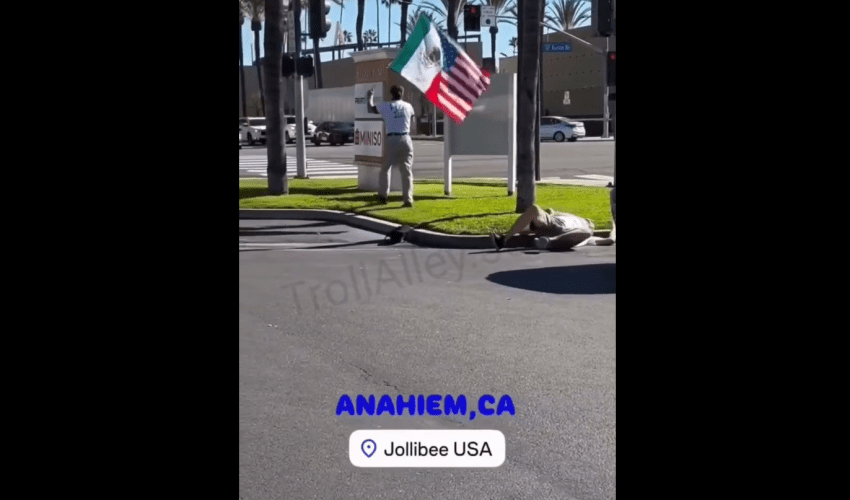 Maga Supporter Gets Taken Down After He Tried To Take A Mexican Flag Combined With American Flag From A Hispanic Guy