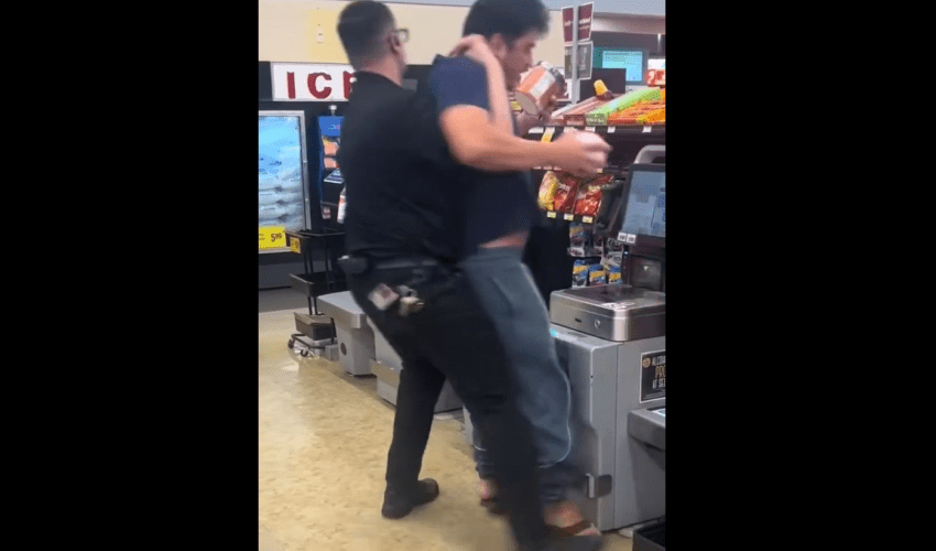 Manager Steps On Customer Debit Card And  Grabbed Him Up For Not Leaving His Store