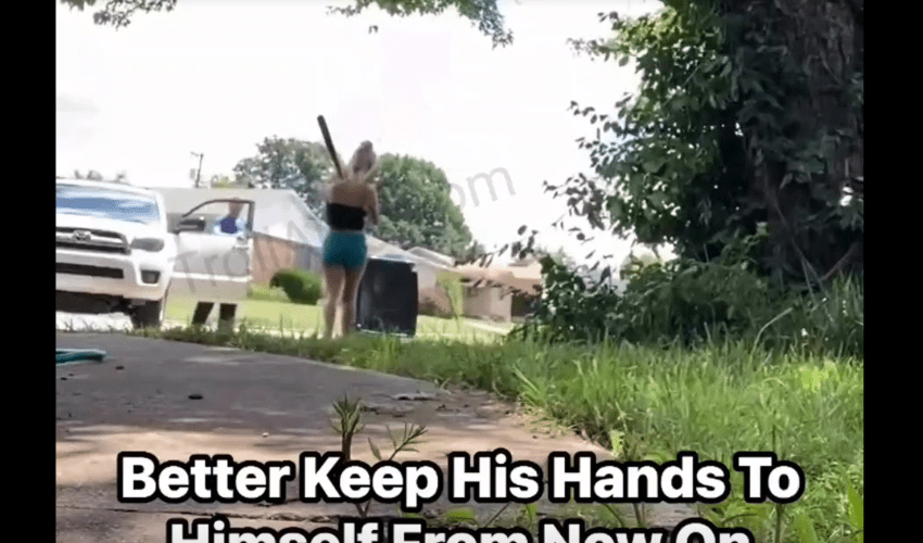 Girl With A Baseball Bat Teaches Her Mother Boyfriend A Lesson For Putting Hands On Her Mother