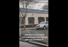Dude Was Shocked After Seeing Parents Leaving Their Small Kid Behind To Walk By Herself