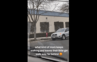 Dude Was Shocked After Seeing Parents Leaving Their Small Kid Behind To Walk By Herself