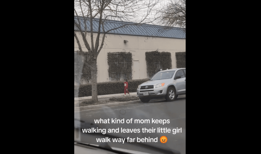 Dude Was Shocked After Seeing Parents Leaving Their Small Kid Behind To Walk By Herself