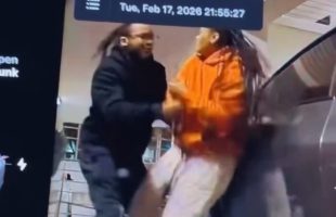 Man And A Woman Battles Each Other  Over A Tesla Charger