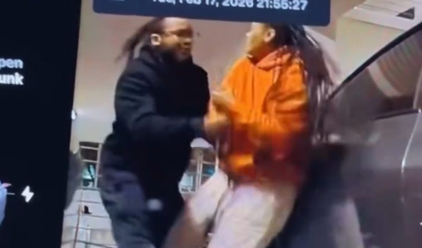 Man And A Woman Battles Each Other  Over A Tesla Charger